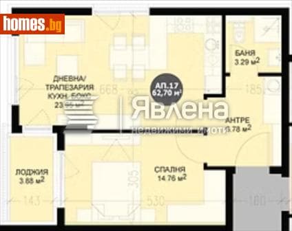 Двустаен, 79m²