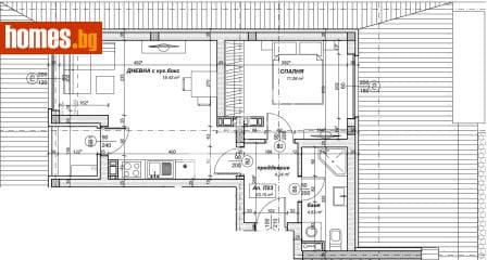 Двустаен, 60m²