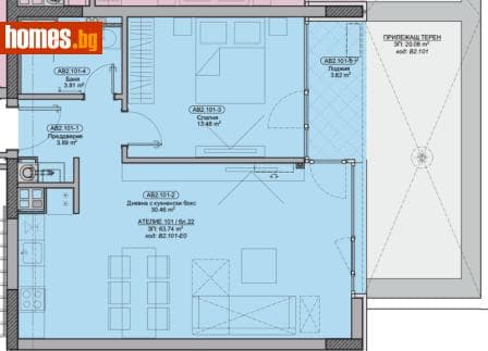 Двустаен, 76m²