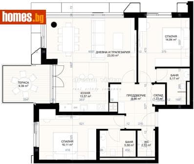 Тристаен, 129m²