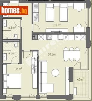 Тристаен, 117m²