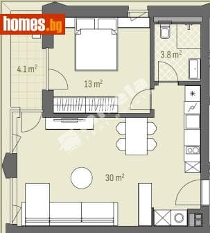 Двустаен, 73m²