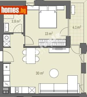 Двустаен, 73m²