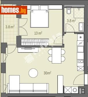 Двустаен, 73m²