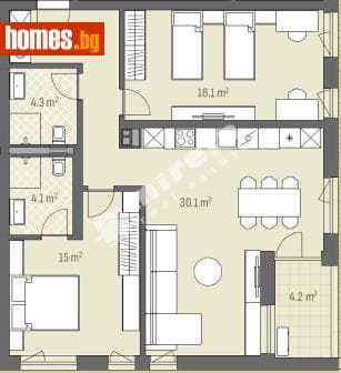 Тристаен, 117m²