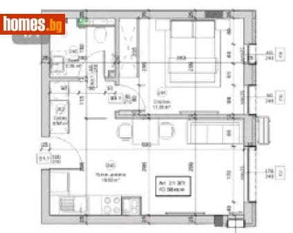 Двустаен, 47m²
