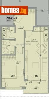 Двустаен, 79m²