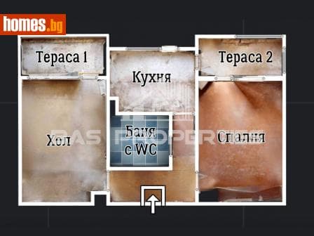 Двустаен, 67m²