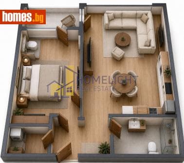 Двустаен, 65m²