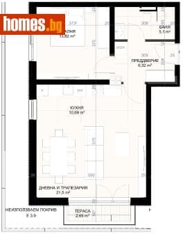 Двустаен, 78m²