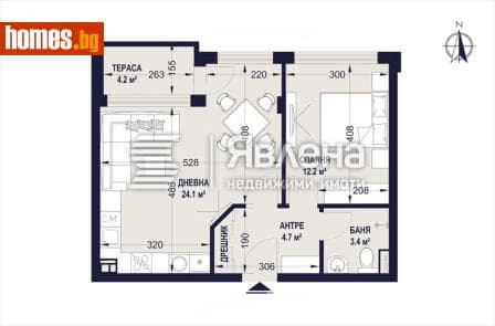 Двустаен, 69m²