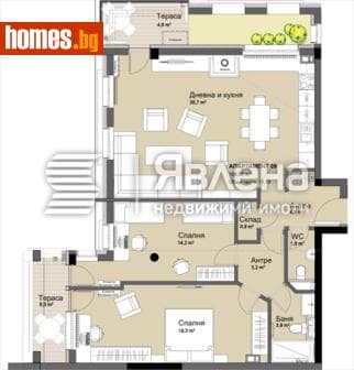 Тристаен, 124m²