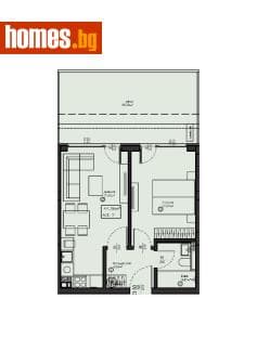 Двустаен, 52m²