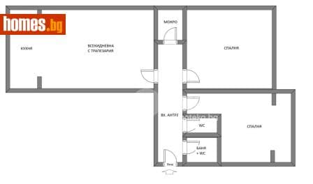 Тристаен, 57m²