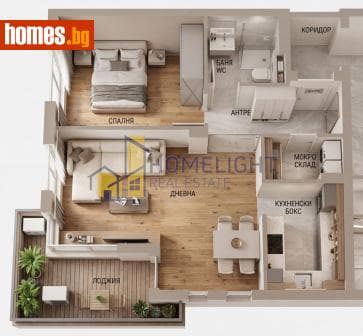 Двустаен, 82m²