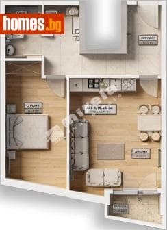 Двустаен, 72m²