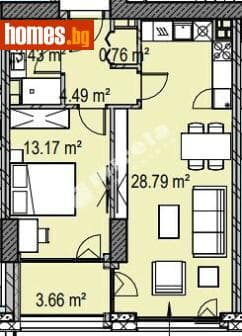 Двустаен, 80m²
