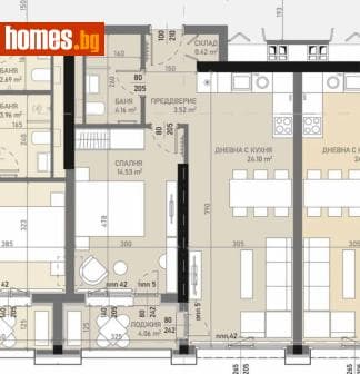 Двустаен, 71m²