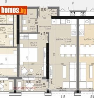Двустаен, 71m²