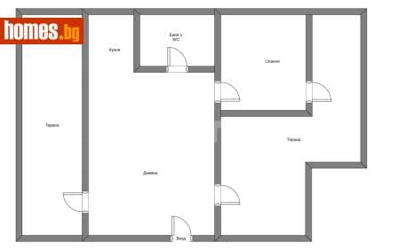 Двустаен, 55m²