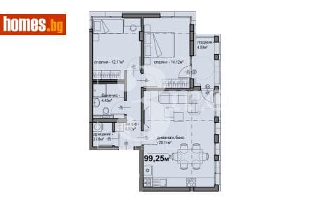 Тристаен, 99m²