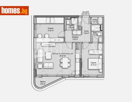 Тристаен, 112m²