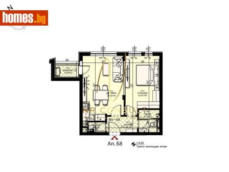 Двустаен, 67m²