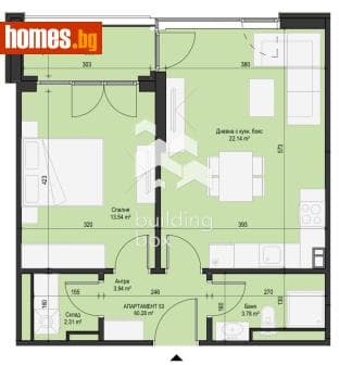 Двустаен, 72m²
