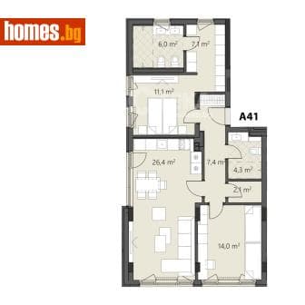 Тристаен, 116m²