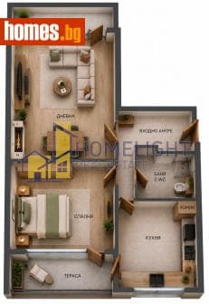 Двустаен, 65m²