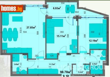 Тристаен, 112m²