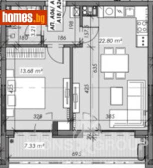 Двустаен, 71m²