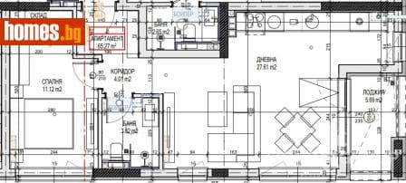Двустаен, 68m²