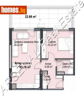 Двустаен, 99m²