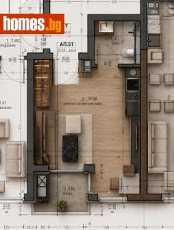 Едностаен, 36m²