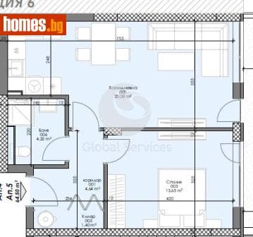 Двустаен, 76m²