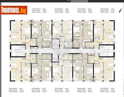 Двустаен, 61m²