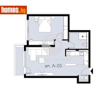 Двустаен, 69m²