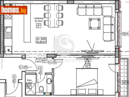 Двустаен, 75m²
