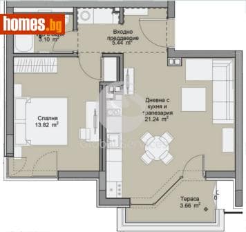 Двустаен, 80m²