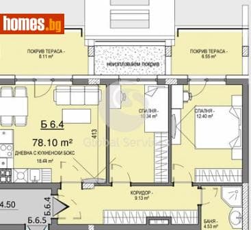 Тристаен, 91m²