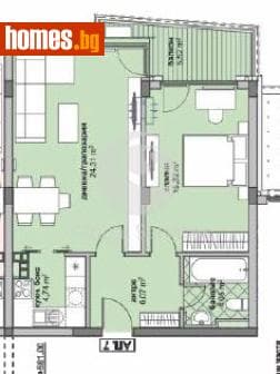 Двустаен, 82m²