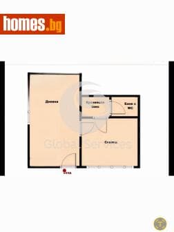 Двустаен, 44m²