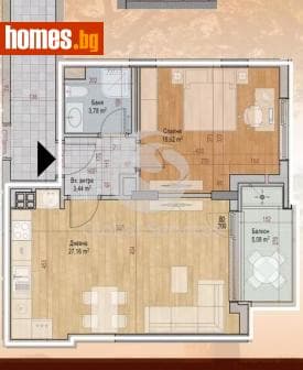 Двустаен, 80m²