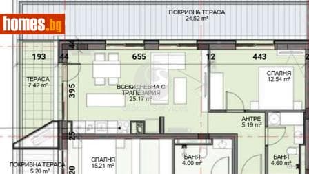 Двустаен, 75m²