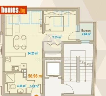 Двустаен, 74m²