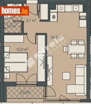 Двустаен, 64m²