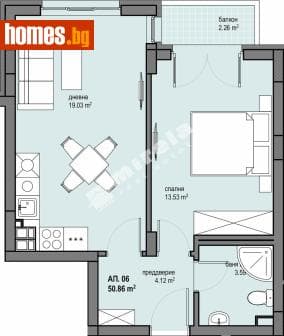 Двустаен, 60m²