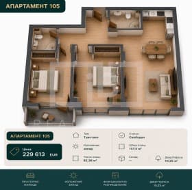 Продава 3-СТАЕН град София, Левски Г 229 613 € 449 083.99 лв.