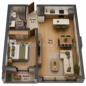 Продава 2-СТАЕН град София, Борово 265 000 € 518 294.95 лв.
